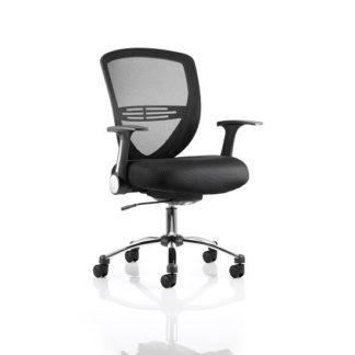 An Image of Avram Home Office Chair In Black With Castors