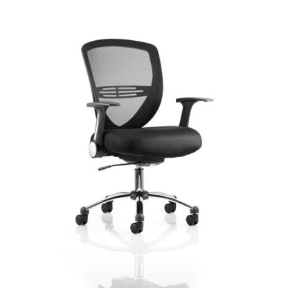 ba8111b76c7b9b262d5ce6a78e3b03b253ecb66e04298e8683958072bea12314.jpg An Image of Avram Home Office Chair In Black With Castors