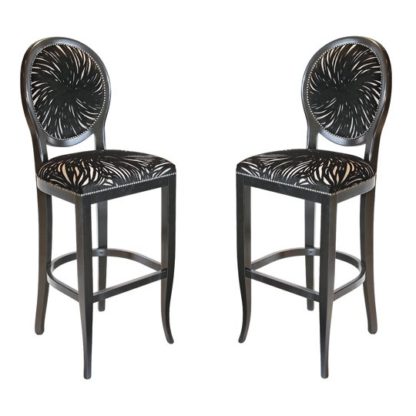 ba8349712774b551659a6ff7b81c3a3b8bbff6c8ff74c2874e044c9ae71a19ea.jpg An Image of Adelaide Black Fabric Bar Stool In Pair