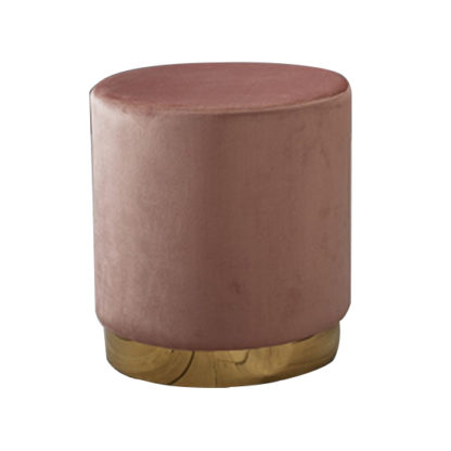 An Image of Lara Velvet Pouffe In Dusty Pink