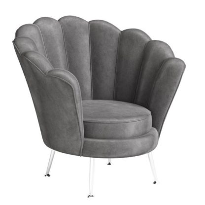 bab8378b2c06e717fb996c696fa7bc1c9a22c2369dffc80c8315d7c0f39930cb.jpg An Image of Erica Velvet Fabric Lounge Chair In Dark Grey