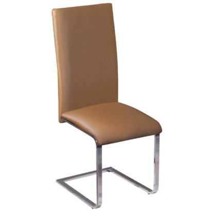 bad760abcf127c41c87732527d9711d549b9ee1ea5f70e25e1ef6ffd0acc0290.jpg An Image of Arizona Brown Faux Leather Dining Chair