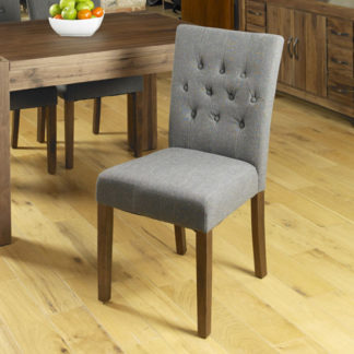 An Image of Novian Dining Chair In Slate With Walnut Legs In A Pair