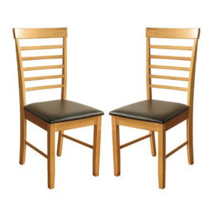 An Image of Marsic Light Oak Dining Chair In Pair
