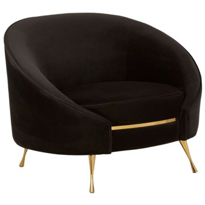 bbb28fe1a6268d5bae1e72491963a3932a652d1747ad1ebd7abad9e8898b85cf.jpg An Image of Intercrus Lounge Chaise Armchair In Black Velvet