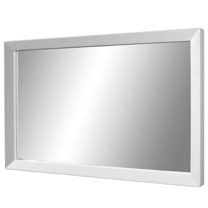 An Image of Fino Wall Mirror Rectangular In White High Gloss Frame