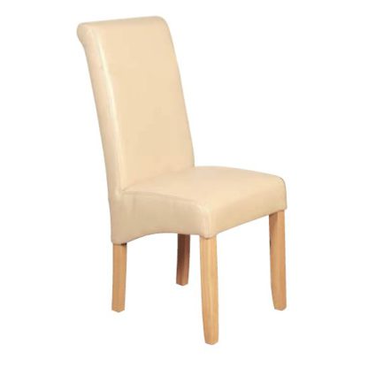 An Image of Sika Leather Air Dining Chair In Cream