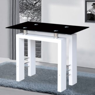 An Image of Kontrast Console Table In Black Glass With White High Gloss