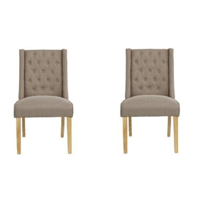 An Image of Verona Beige Finish Dining Chairs In Pair