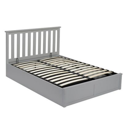 An Image of Augusto Wooden King Size Ottoman Bed In Grey