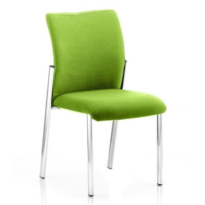 An Image of Academy Fabric Back Visitor Chair In Myrrh Green No Arms