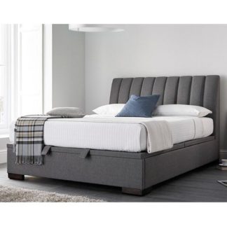 An Image of Texas Fabric Ottoman Storage Double Bed In Grey