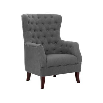 bd56024f761832eb3a97e848b0262ef422f41152ff29bf7bb1085dd5c7404967.jpg An Image of Hayward Arm Chair In Grey Linen With Birch Wood Legs