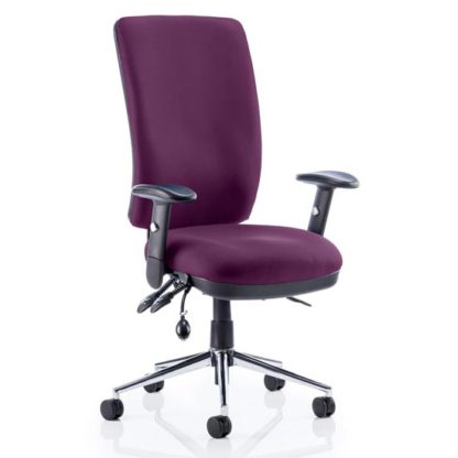 An Image of Chiro High Back Office Chair In Tansy Purple With Arms