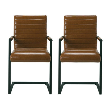 An Image of Montana Brown Finish Carver Dining Chairs In Pair