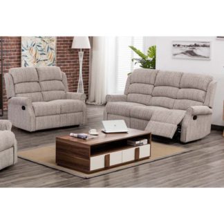 An Image of Tegmine Fabric 3 Seater Sofa And 2 Seater Sofa Suite In Natural