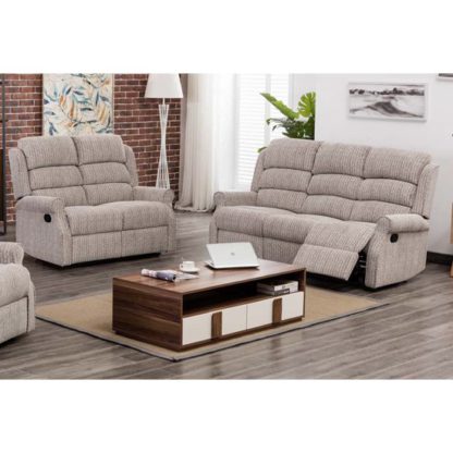 be0dcebc47f394dbb88e76bf2f7c3e7868b57e70855d78e358412ceee79be9e0.jpg An Image of Tegmine Fabric 3 Seater Sofa And 2 Seater Sofa Suite In Natural