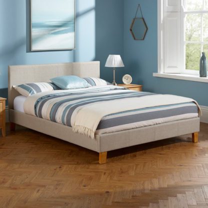 be9a9a9b21239fcf4ee9e0d80aa6fce6cb8d9bd48d6b6af9429b7ec748121b0f.jpg An Image of Sophia Linen Fabric Upholstered Super King Size Bed