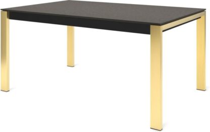 An Image of Custom MADE Corinna 6 Seat Dining Table, Concrete and Brass