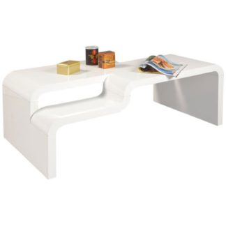 An Image of Pedro Rectangular Coffee Table In White High Gloss