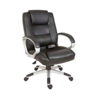 An Image of Daren Home Office Chair In Black PU Leather And Massage Function