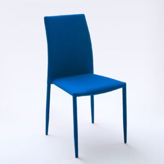 An Image of Mila Upholstered Blue Dining Chair