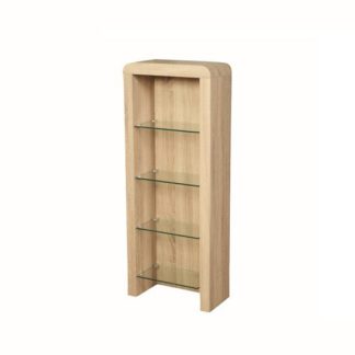 An Image of Cannock Wooden CD DVD Storage Unit In Sonoma Oak