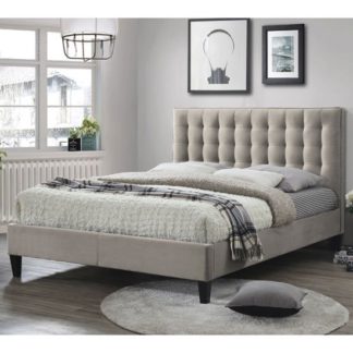 An Image of Becky Fabric Small Double Bed In Champagne