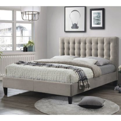 c00494dd5eeb613f61c996f84252f52917035c97b6c2d258982c249546e7d107.jpg An Image of Becky Fabric Small Double Bed In Champagne