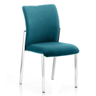 An Image of Academy Fabric Back Visitor Chair In Maringa Teal No Arms