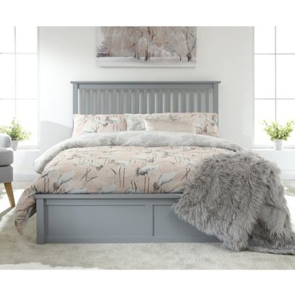 An Image of Como Wooden Ottoman Double Bed In Grey