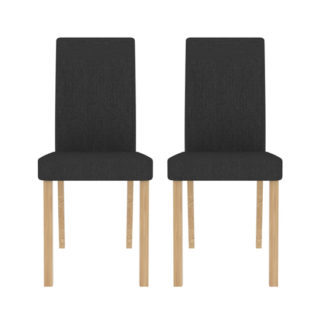 An Image of Anna Grey Finish Dining Chair In Pair