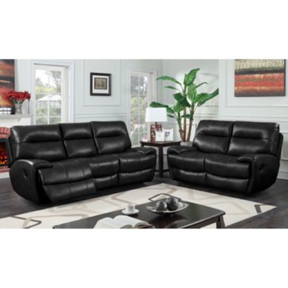 An Image of Orionis Recliner 2 Seater And 3 Seater Sofa Suite In Black