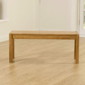 An Image of Elnath Medium Dining Bench In Solid Oak