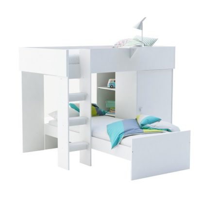 An Image of Aerial Contemporary Bunk Bed In Matt White