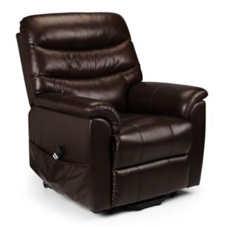 An Image of Pullman Dual Motor Leather Rise And Recline Chair In Brown
