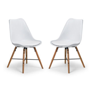 An Image of Kari Dining Chair In Pair With White Seat And Oak Legs