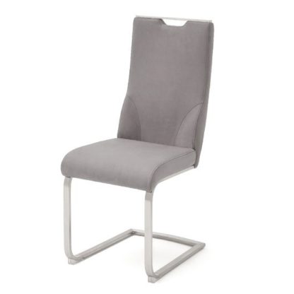 An Image of Jiulia Cantilever Dining Chair In Ice Grey