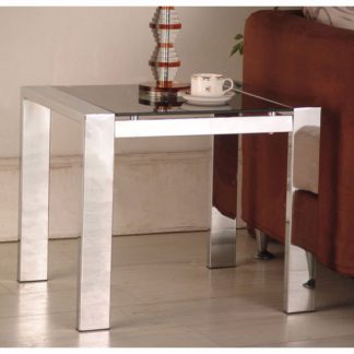 An Image of Naxis Lamp Side Table In Black And Chrome