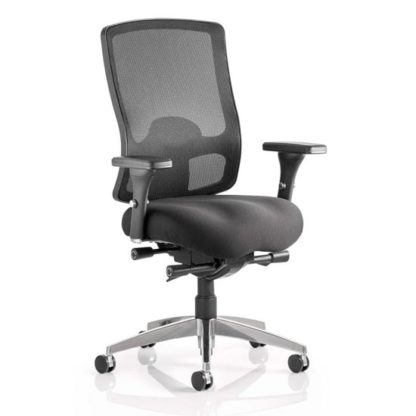 c376e15d198e6e86a47af2bb4c4777dd7f825edbc239f8ea8b39cc13437e0759.jpg An Image of Regent Office Chair With Black Mesh Seat And Arms
