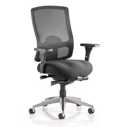 An Image of Regent Office Chair With Black Mesh Seat And Arms