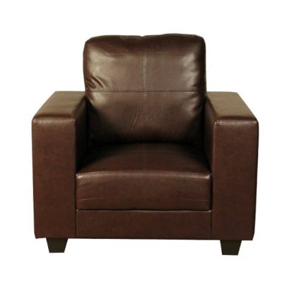 An Image of Queensland Sofa Chair In Brown Faux Leather