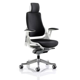 An Image of Zeta Executive Office Chair In Black Leather