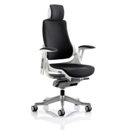 c3ca2fe3b567449234e58883ec4d4df9983a98f6b794533a7b2a8695824ea267.jpg An Image of Zeta Executive Office Chair In Black Leather