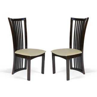 An Image of Gacrux Brown Wooden Dining Chair In Pair