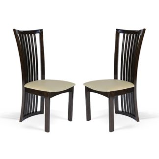 An Image of Gacrux Brown Wooden Dining Chair In Pair