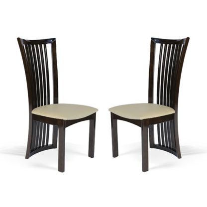 An Image of Gacrux Brown Wooden Dining Chair In Pair