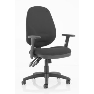 An Image of Eclipse Plus XL Office Chair In Black With Adjustable Arms