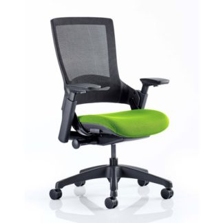 An Image of Molet Black Back Office Chair With Myrrh Green Seat