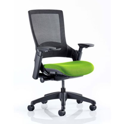 c40a5f7c78cde59862c37d271a2bc5eb8460f1922bf2368a0c85ee406a01848e.jpg An Image of Molet Black Back Office Chair With Myrrh Green Seat